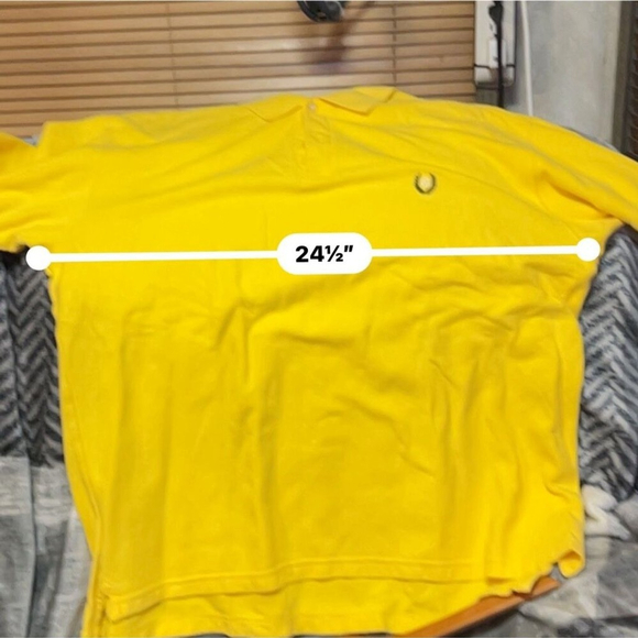 Vintage Chaps Ralph Lauren Yellow Polo Shirt XL 100% Cotton Made in Pakistan - Picture 8 of 8